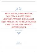 BETTY BURNS, CHANA KUMAR,  CARLOTTA A. RUSSE, MABEL  JOHNSON,PATRICIA  DOYLE,JANET RILEY AND JUSTIN, JOHNSON IHUMAN CASE STUDIES WITH VERIFIED ANSWERS-2024