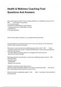 Health & Wellness Coaching Final Questions And Answers