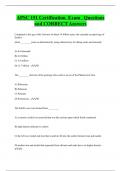 APSC 151 Certification Exam Questions  and CORRECT Answers