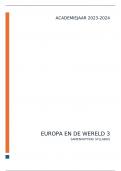 Samenvatting syllabus Europa en de wereld 3 
