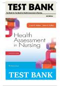 Test Bank for Health Assessment in Nursing 6th Edition by Janet R&period; Weber &comma; Jane H&period; Kelley ISBN&colon; 9781496344380 &vert;&vert; Complete Guide A&plus;