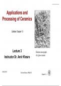 Applications and Processing of Ceramics