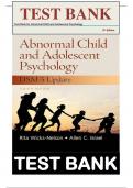Test Bank For Abnormal Child and Adolescent Psychology DSM-5 Update 8th Edition By Rita Wicks-Nelson ISBN:9780133766981 (All Chapters, 100% Original Verified, A+ Grade)