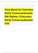 Test Bank for Calculus Early Transcendentals 9th Edition //Calculus: Early Transcendentals Ch3     