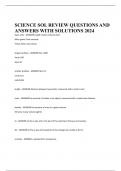 SCIENCE SOL REVIEW QUESTIONS AND ANSWERS WITH SOLUTIONS 2024