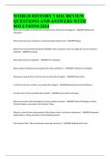WORLD HISTORY 1 SOL REVIEW QUESTIONS AND ANSWERS WITH SOLUTIONS 2024