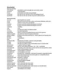 Woordenlijst Pathofysiologie