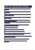 NURS 3100 - MASTER FINAL REVIEW