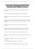 Real Estate Salesperson PASSED Exam  Questions and CORRECT Answers