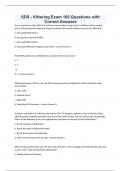 SDS - Kittering Exam 160 Questions with Correct Answers 