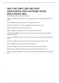 SOL VOCABULARY REVIEW QUESTIONS AND ANSWERS WITH SOLUTIONS 2024