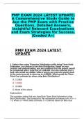 PMP EXAM 2024 LATEST UPDATE: A Comprehensive Study Guide to Ace the PMP Exam with Practice Questions, Detailed Answers, Insightful Relevant Expalnations and Exam Strategies for Success. |Graded A+|