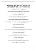 BIOLOGY 1 SOL QUESTIONS AND ANSWERS WITH SOLUTIONS 2024
