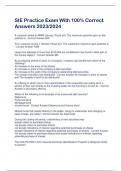 SIE Practice Exam With 100&percnt; Correct  Answers 2023&sol;2024