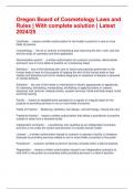 Oregon Board of Cosmetology Laws and Rules &vert; With complete solution &vert; Latest 2024&sol;25