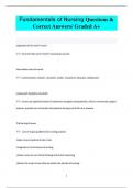 Fundamentals of Nursing Questions &  Correct Answers/ Graded A+