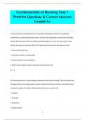 Fundamentals of Nursing Test 1  Practice Questions & Correct Answers/  Graded A+