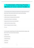 Fundamentals of Nursing Practice  Questions & Correct Answers/ Graded A+