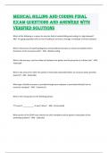 Medical billing and coding Final Exam Questions and Answers with verified solutions