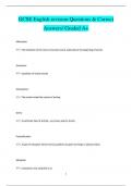GCSE English revision Questions & Correct  Answers/ Graded A+