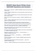RDAEF2 State Board Written Exam  2024&sol;2025 Questions and Answers