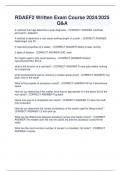 RDAEF2 Written Exam Course 2024&sol;2025  Q&A