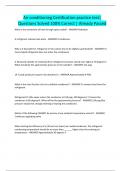 Air conditioning Certification practice test&vert; Questions Solved 100&percnt; Correct &vert; Already Passed