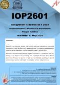 IOP2601 Assignment 4 (COMPLETE ANSWERS) Semester 1 2024 - DUE 27 May 2024