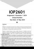 IOP2601 Assignment 4 (ANSWERS) Semester 1 2024 - DISTINCTION GUARANTEED