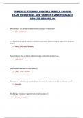 FORENSIC TECHNOLOGY TSA MIDDLE SCHOOL  EXAM QUESTIONS AND CORRECT ANSWERS 2024  UPDATE GRADED A&plus;