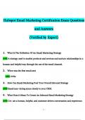 Hubspot Email Marketing Certification 2024 Expected Questions and Answers (Verified by Expert)