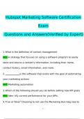 Hubspot Marketing Software Exam 2024 / 2025 Expected Questions and Answers STUDY BUNDLE (COMPLETE PACKAGE)