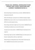 TEXAS CDL GENERAL KNOWLEDGE EXAM UPDATE 2024 LATEST QUESTIONS AND CORRECT ANSWERS RATED A&plus;
