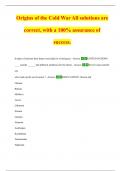 Origins of the Cold War All solutions are correct&comma; with a 100&percnt; assurance of success&period;