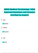 Medical Terminology-HOSA Exam2024 Expected Questions and Answers (Verified by Expert)