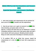 HOSA CPRFirst Aid Exam 2024 Expected Questions and Answers (Verified by Expert)