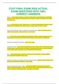CCHT FINAL EXAM 2024| ACTUAL EXAM QUESTIONS WITH 100% CORRECT ANSWERS
