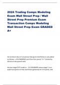 2024 Trading Comps Modeling Exam Wall Street Prep &sol; Wall Street Prep Premium Exam Transaction Comps Modeling Wall Street Prep Exam GRADED A&plus;
