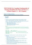 TEST BANK For Canadian Fundamentals of  Nursing 7th Edition By Potter and Perry's |  Verified Chapter's 1 - 48 | Complete