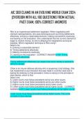 AIC 300 CLAIMS IN AN EVOLVING WORLD EXAM 2024  &vert;2VERSION WITH ALL 160 QUESTIONS FROM ACTUAL  PAST EXAM&comma; 100&percnt; CORRECT ANSWERS 