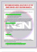 2023 &lbrack;NGN&rsqb; HESI MENTAL HEALTH RN V1-V3 TEST  BANK EXAM Q& A BEST SOLUTION GRADED A&plus;