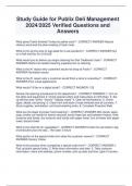 Study Guide for Publix Deli Management 2024/2025 Verified Questions and  Answers