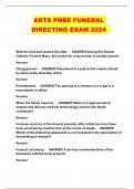 ARTS PNBE FUNERAL DIRECTING EXAM 2024 