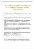 Air Force Emergency Management Program EOC Test Exam Questions With 100% Correct Answers