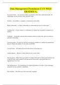 Data Management Foundation C175 WGU  GRADED A&plus;