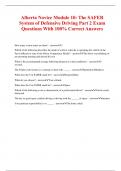 Alberta Novice Module 10: The SAFER System of Defensive Driving Part 2 Exam Questions With 100% Correct Answers