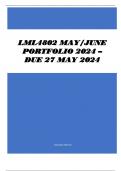 LML4802 MAY&sol;JUNE EXAM PORTFOLIO 2024 &ndash; DUE 27 MAY 2024