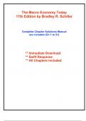 Solutions for The Macroeconomy Today, 17th Edition Schiller (All Chapters included)