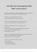 AOC IQT Test 1 Exam Questions With 100&percnt; Correct Answers