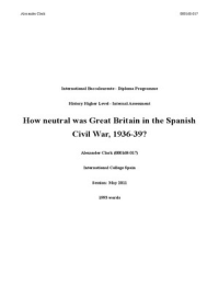 IB History HL Internal Assessment (23/25) - Spanish Civil War
